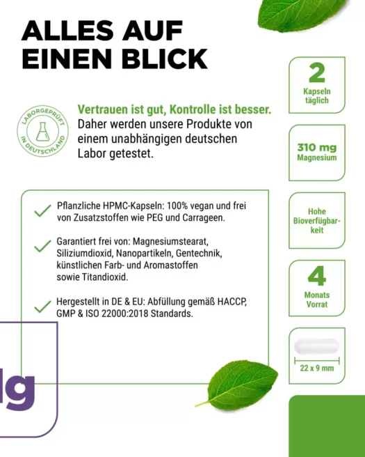 Vit4ever <br>Magnesiumbisglycinat - 240 Kapseln – Bild 5
