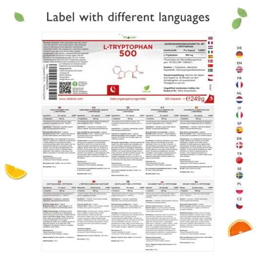 Vit4ever <br>L-Tryptophan - 365 Kapseln - immagine 2