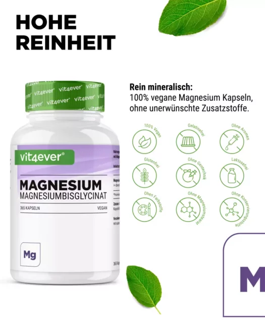 Vit4ever <br>Magnesiumbisglycinaat - 365 capsules - Afbeelding 4