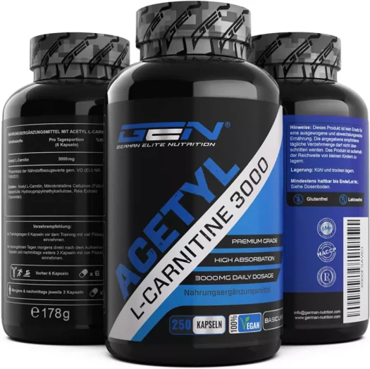 GEN <br>Acetyl L-Carnitine - 250 capsules