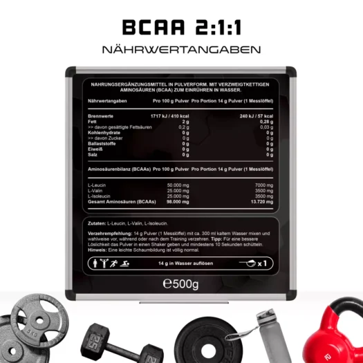 GEN <br>BCAA 2:1:1 neutral - 500 g – Bild 3