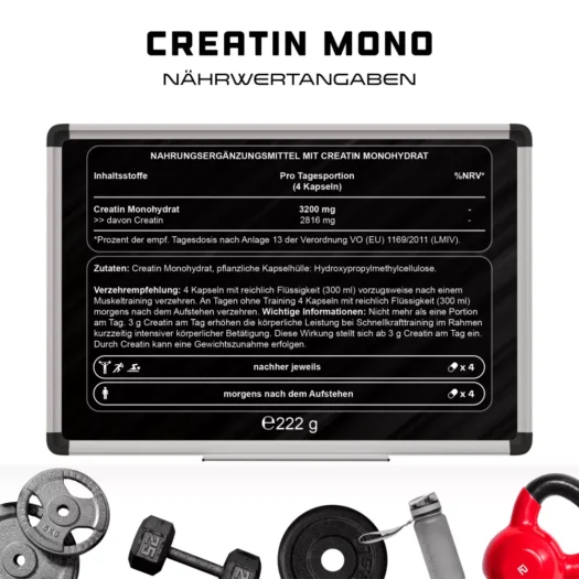 GEN <br>Creatine monohydrate - 240 capsules - Image 3