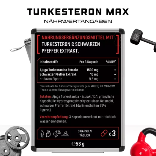 GEN <br>Turkesteron Max - 90 capsules - Afbeelding 3