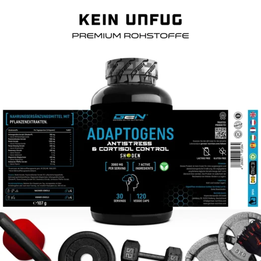 GEN <br>Adaptogene Antistress & Cortisol Control - 120 Kapseln – Bild 2