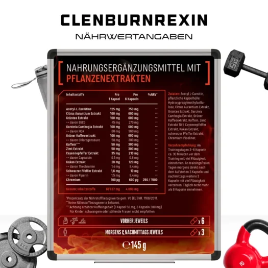 GEN <br>Clen Burnrexin - 180 capsules - Afbeelding 3