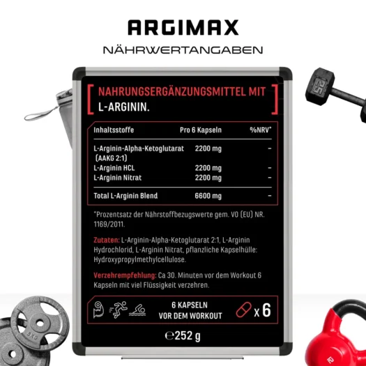 GEN <br>Argimax L-Arginine Drievoudig Complex - 180 capsules - Afbeelding 3