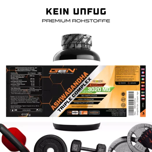 GEN <br>Ashwagandha Triple Komplex - 120 Kapseln – Bild 2