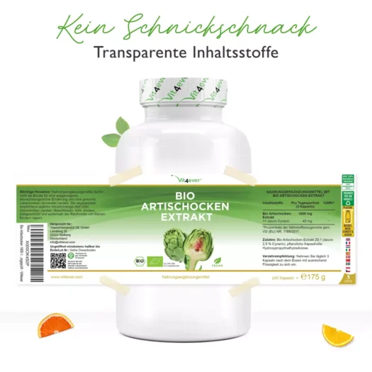 Vit4ever <br>Bio Artischocken Extrakt - 240 Kapseln - Image 2