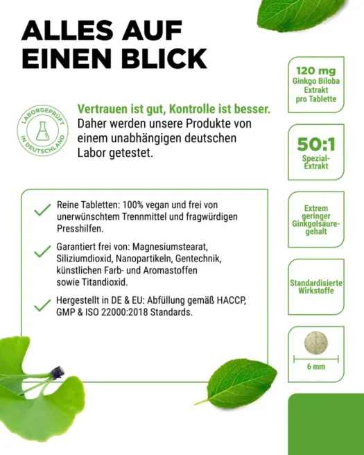 Vit4ever <br>Ginkgo Biloba 50:1 Extrakt - 365 Tabletten – Bild 5