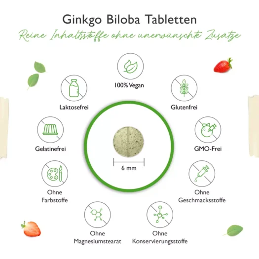 Vit4ever <br>Ginkgo Biloba 50:1 Extrakt - 365 Tabletten - Afbeelding 3