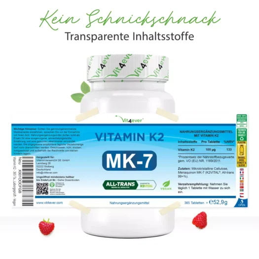 Vit4ever <br>Vitamin K2 MK-7 - 365 Tabletten – Image 2