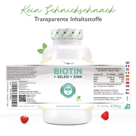 Vit4ever <br>Biotin + Selen + Zink - 365 Tabletten – Image 2