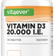 Vit4ever Vitamine D3 20000 U.I. – 240 comprimés – face avant