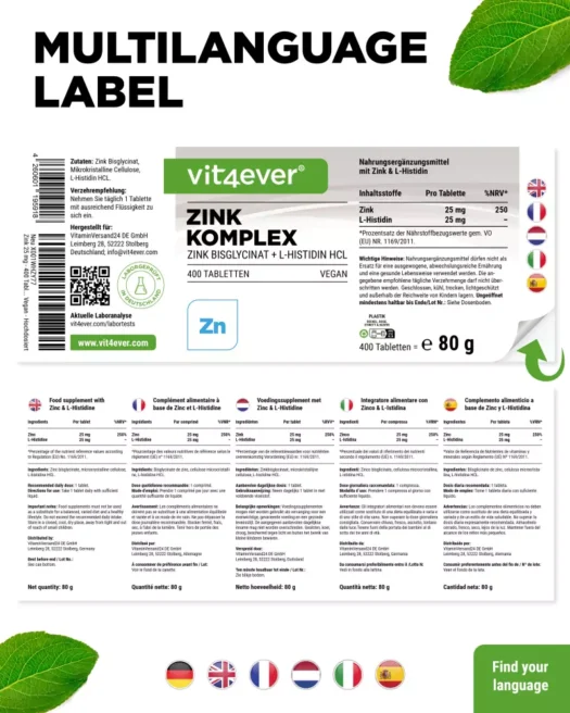 Vit4ever <br>Zink Komplex - 400 Tabletten - Image 3