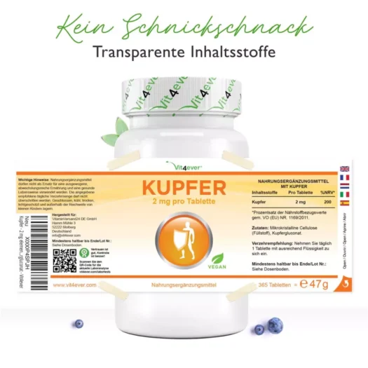 Vit4ever <br>Kupfer - 365 Tabletten - Image 2