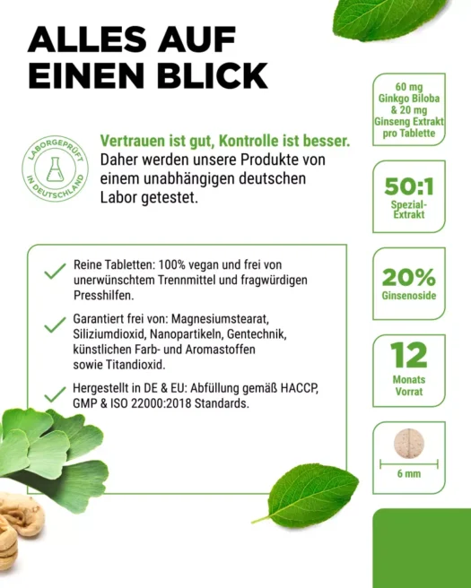 Vit4ever <br>Ginkgo + Ginseng - 365 Tabletten - Image 5