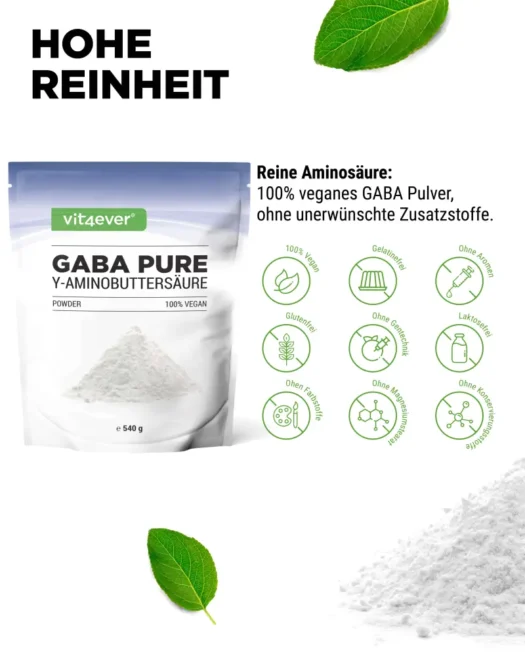 Vit4ever <br>GABA Gamma-Aminobuttersäure - 540 g - Afbeelding 4