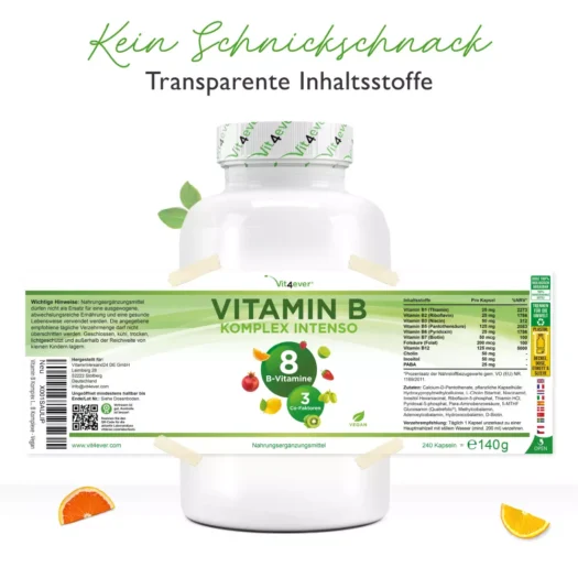 Vit4ever <br>Vitamin B Komplex Intenso - 240 Kapseln – Bild 2