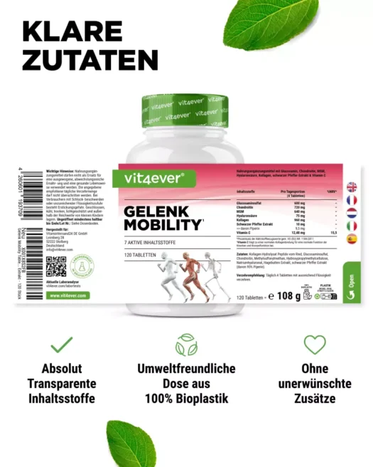 Vit4ever <br>Gelenk Mobility - 120 Tabletten - Image 2