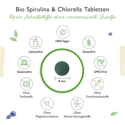 Vit4ever <br>Bio Spirulina + Bio Chlorella - 600 Tabletten - Image 3