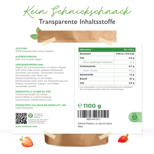 Vit4ever <br>Erbsenprotein - 1100 g - immagine 2