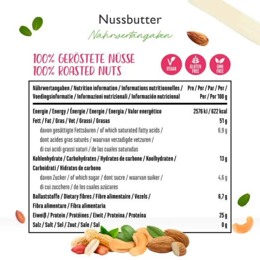 Vit4ever <br>Nussbutter Mix - Erdnuss+Cashew+Mandel - 1000 g – Image 3