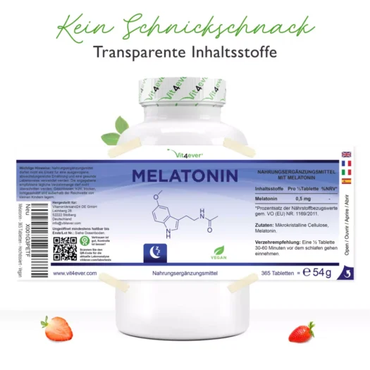 Vit4ever <br>Melatonin - 365 Tabletten - Image 2