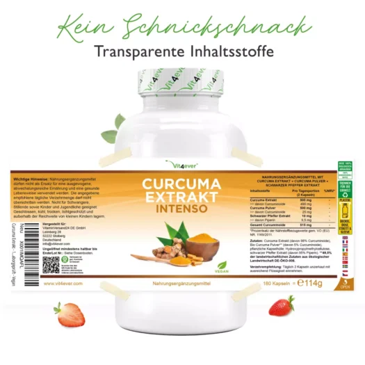 Vit4ever <br>Curcuma Extrakt Intenso - 180 Kapseln – Bild 2