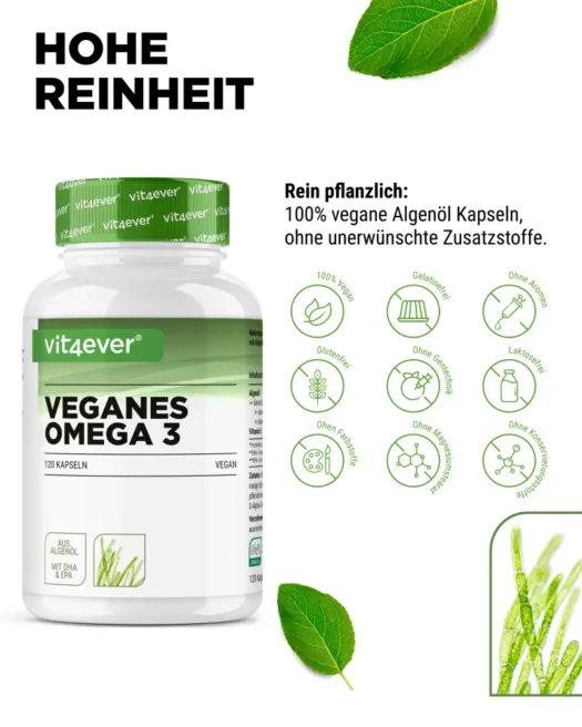 Vit4ever <br>Omega 3 veganistische algenolie - 120 capsules - Afbeelding 4
