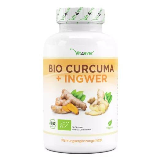 Vit4ever <br>Bio Curcuma + Bio Ingwer - 240 Kapseln