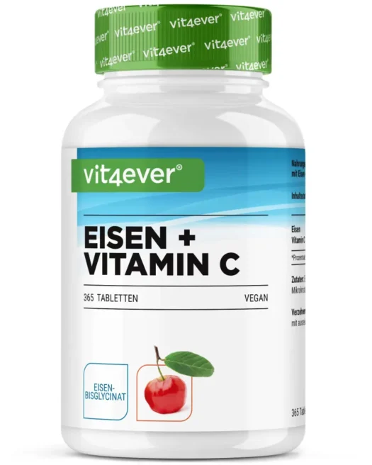 Vit4ever <br>Eisen + Vitamin C - 365 Tabletten