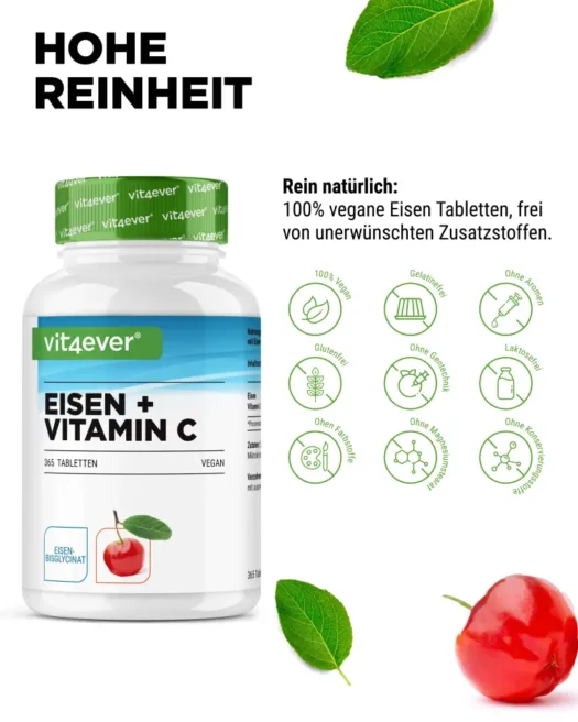 Vit4ever <br>Eisen + Vitamin C - 365 Tabletten - Image 4