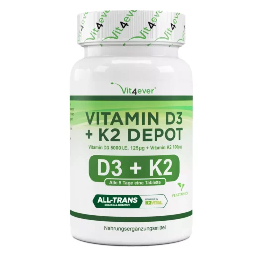 Vit4ever <br>Vitamin D3 5000 I.E. + K2 - 240 Tabletten