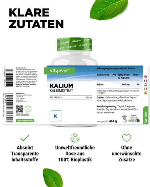 Vit4ever <br>Kalium - 365 Kapseln – Bild 2