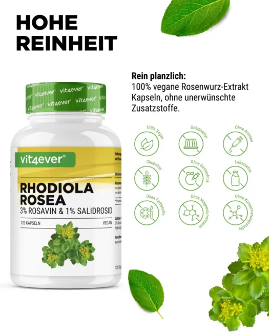 Vit4ever <br>Rhodiola Rosea - 120 Kapseln - Afbeelding 4