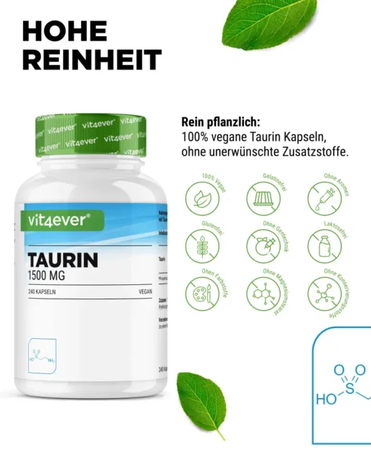 Vit4ever <br>Taurin - 240 Kapseln - Afbeelding 4