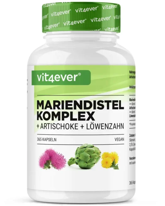 Vit4ever <br>Mariendistel + Artischocken + Löwenzahn Komplex - verschiedene Mengen