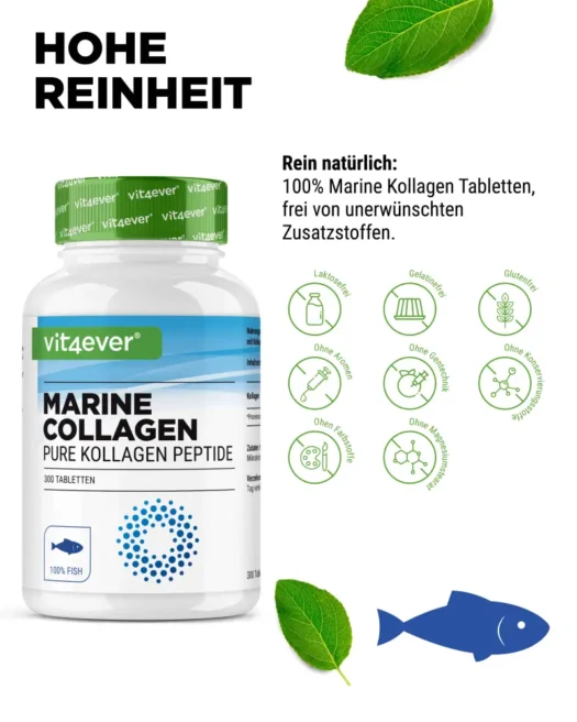 Vit4ever <br>Marine Collagen (Fisch) - 300 Tabletten - Afbeelding 4