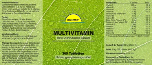 Bonemis® <br>Multivitamin - 365 tablets - Image 2