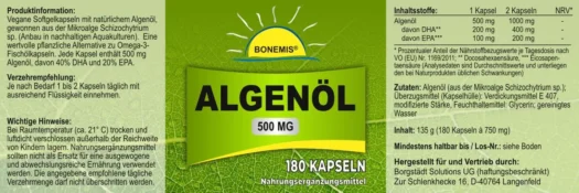 Bonemis® <br>Omega 3 algae oil - 180 capsules - Image 2