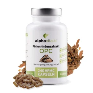 alphavitalis Pinienrinden Extrakt (OPC) – 240 Kapseln – Vorderseite 2