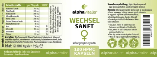 alphavitalis <br>Wechselsanft Wirkstoffkomplex - 120 Kapseln – Bild 3