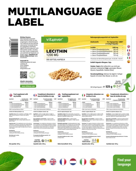 Vit4ever <br>Lecithin - 300 Kapseln – Image 3