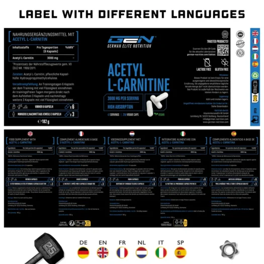 GEN <br>Acetil L-Carnitina - 250 capsule - immagine 4