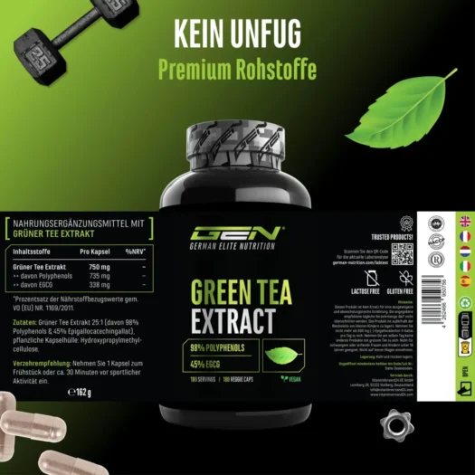 GEN <br>Green Tea Extract - 180 Kapseln – Bild 2