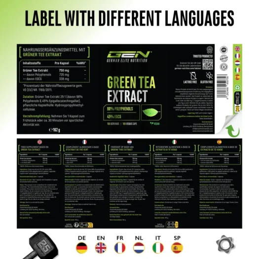 GEN <br>Green Tea Extract - 180 Kapseln – Bild 4
