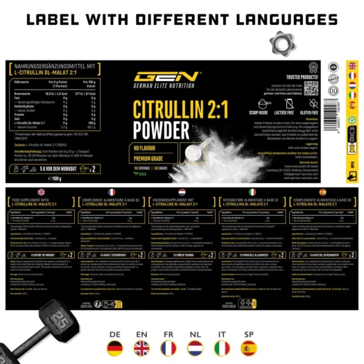 GEN <br>L-Citrulina DL-Malato - 500 g - Imagen 4