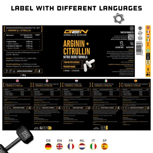 GEN <br>L-Arginina + L-Citrulina - 320 cápsulas - Imagen 4