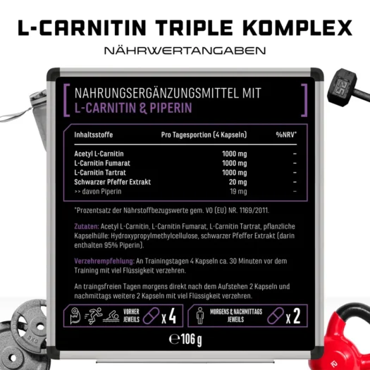 GEN <br>L-Carnitina Triplo Complesso - 120 capsule - immagine 3