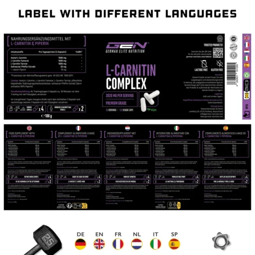 GEN <br>L-Carnitina Triplo Complesso - 120 capsule - immagine 4